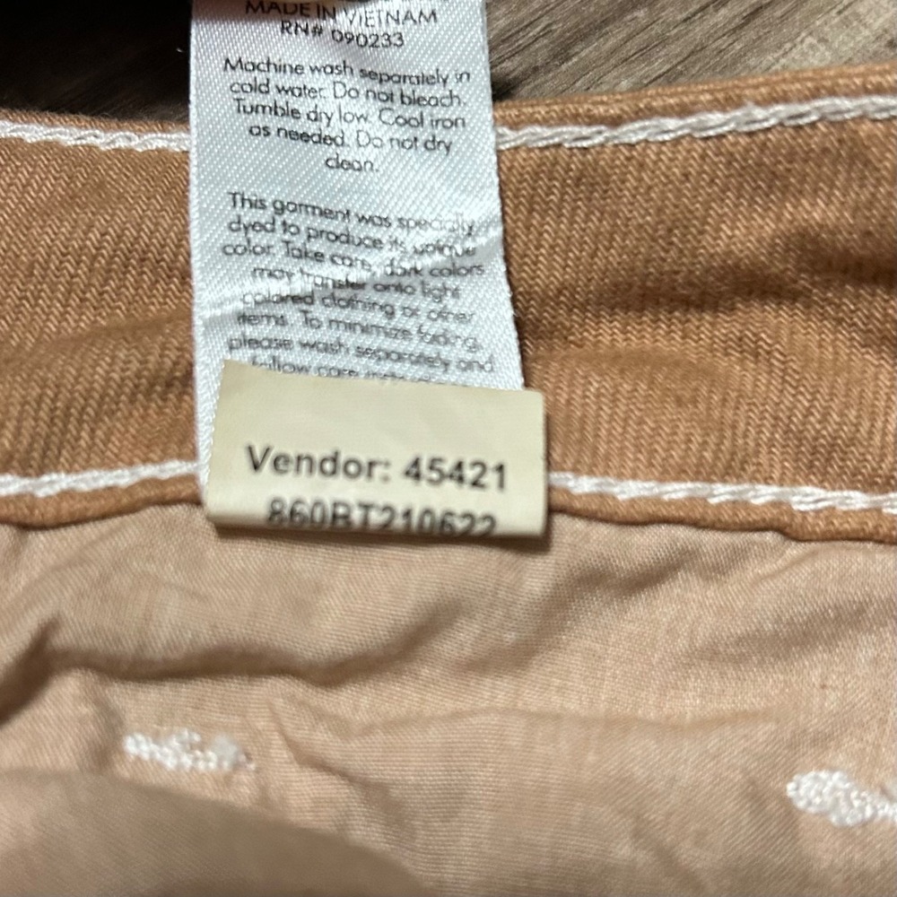 PacSun Tie Dye Jeans Womens 24 Brown High Rise Raw Hem Straight Leg 26X27 Boho - Picture 12 of 14